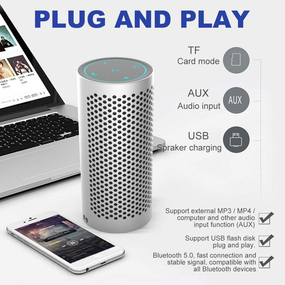 40W Metal Portable TWS DSP Bluetooth Speaker — Waterproof Outdoor Wireless Subwoofer with HD Mic