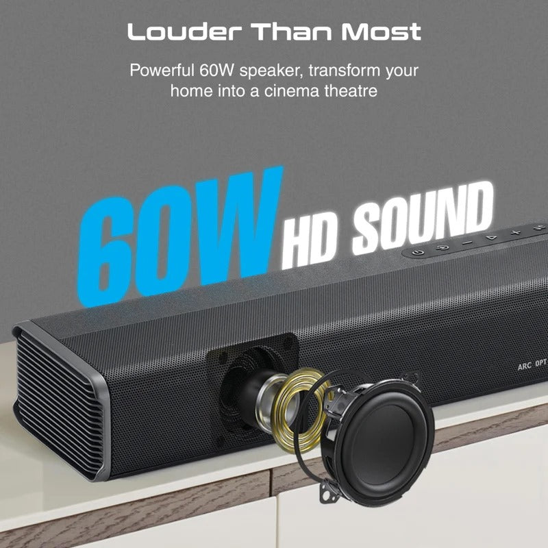 Promate CastBar-60 | 60W Ultra-Slim SoundBar with Built-in Subwoofer