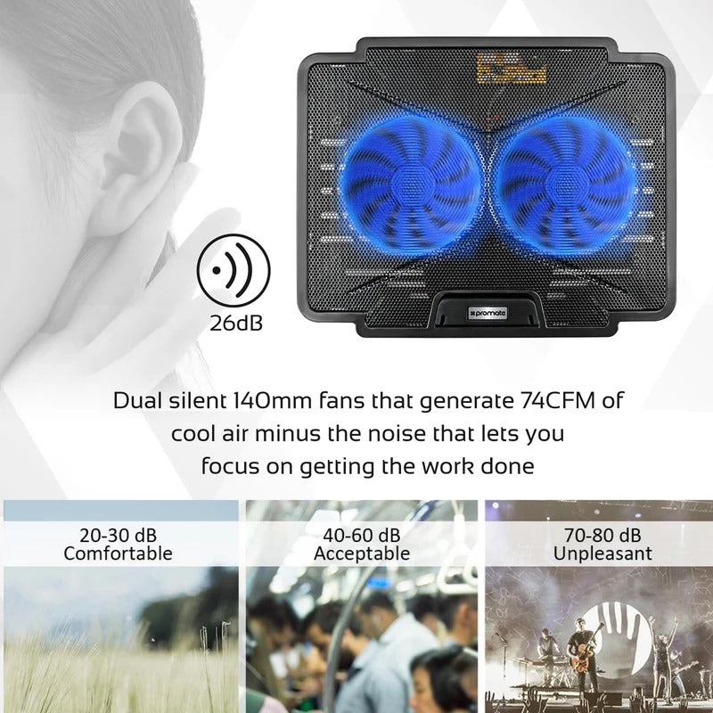 Best Laptop Cooling Pad Kenya | Promate Silent Fan Cooler Nairobi - Veritas Electronics Kenya
