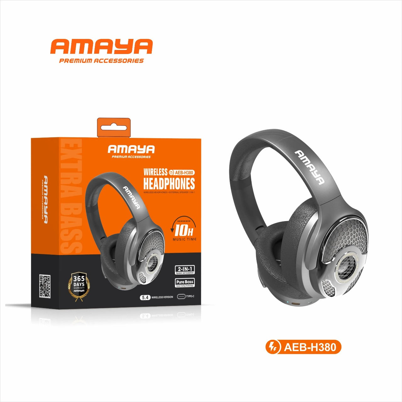 Amaya AEB-H380 wireless speaker headset with headphones
