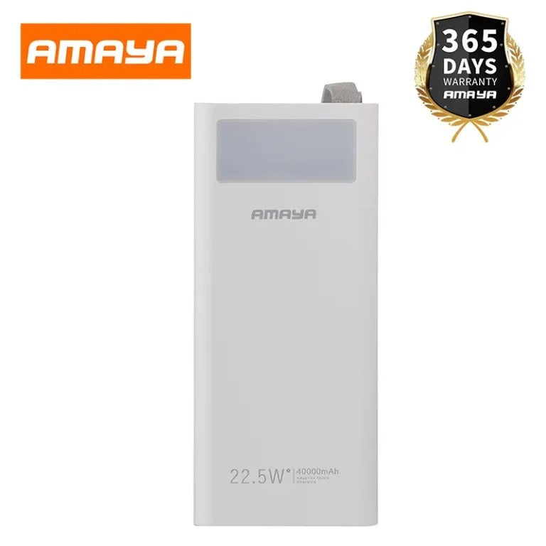 Amaya APW-04 Power Bank – 40000mAh high-capacity portable charger with 22.5W fast charging