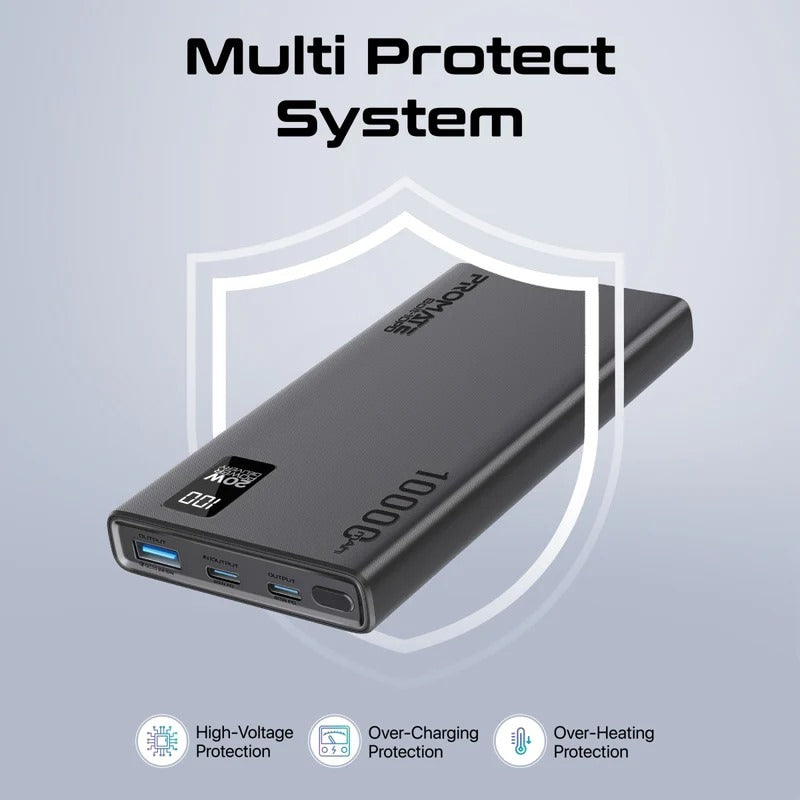 Power Bank 10000 mAh Ultra-Slim in Nairobi Kenya | Promate Super Slim 10000mAh Fast Charging Power Bank with Dual USB-C & QC 3.0 - Veritas Electronics Kenya