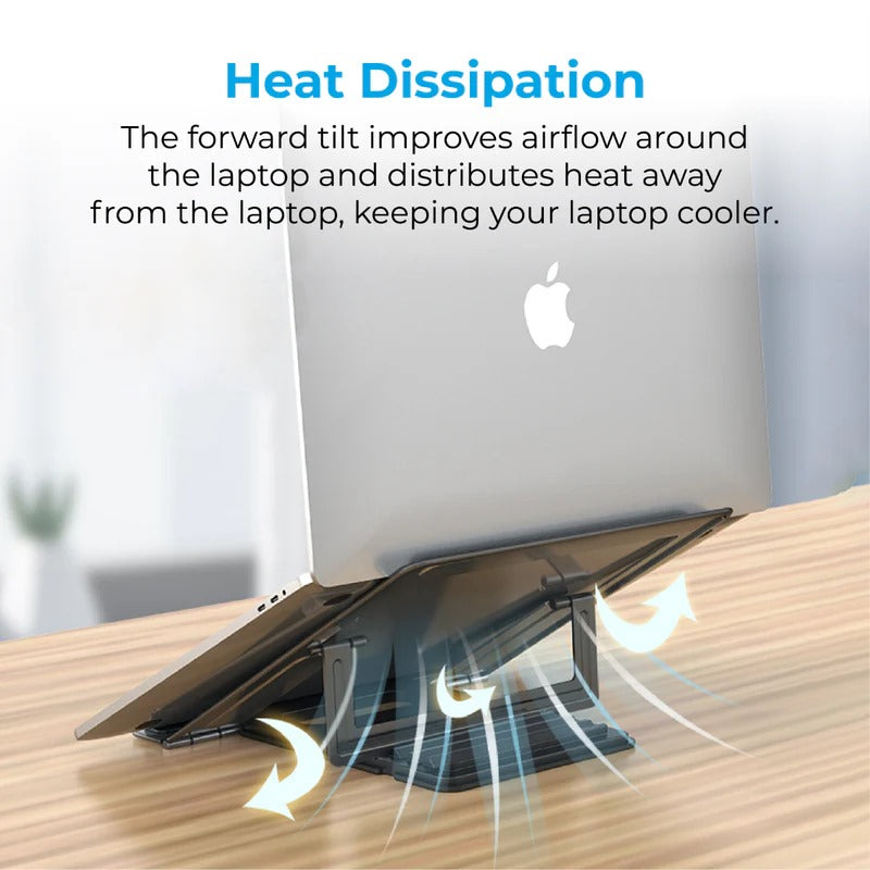 Laptop Stand in Nairobi Kenya | Promate Ergonomic Multi-Level Aluminum Laptop Stand β Adjustable Height, Foldable & Lightweight β Fits 10" to 17" Laptops - Veritas Electronics Kenya