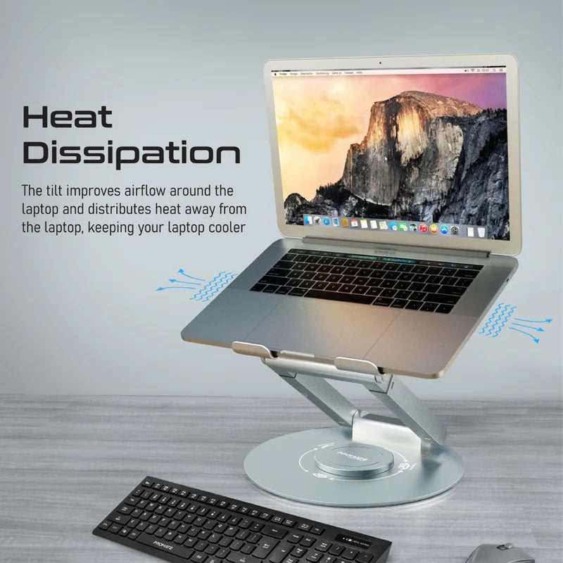Promate Ergonomic Multi-Level Aluminium Laptop Stand