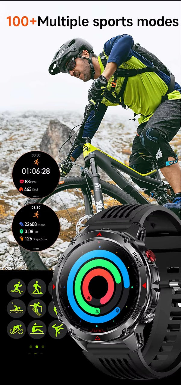 GPS Smart Watch CRG45 – 1.46" Round Display, Bluetooth Call, 540mAh Battery, 3ATM Waterproof, Compass & Health Monitoring | Kenya - Veritas Electronics Kenya