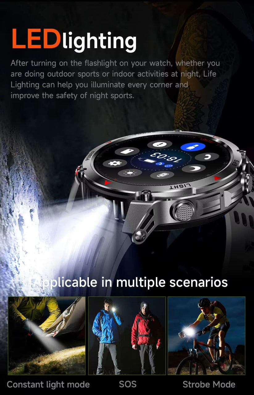 GPS Smart Watch CRG45 – 1.46" Round Display, Bluetooth Call, 540mAh Battery, 3ATM Waterproof, Compass & Health Monitoring | Kenya - Veritas Electronics Kenya