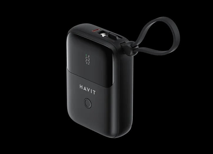 Power Bank 10000 mAh in Nairobi | Havit PB5215 10,000mAh 20W Mini Power Bank – Dual Built-in Cables - Veritas Electronics Kenya