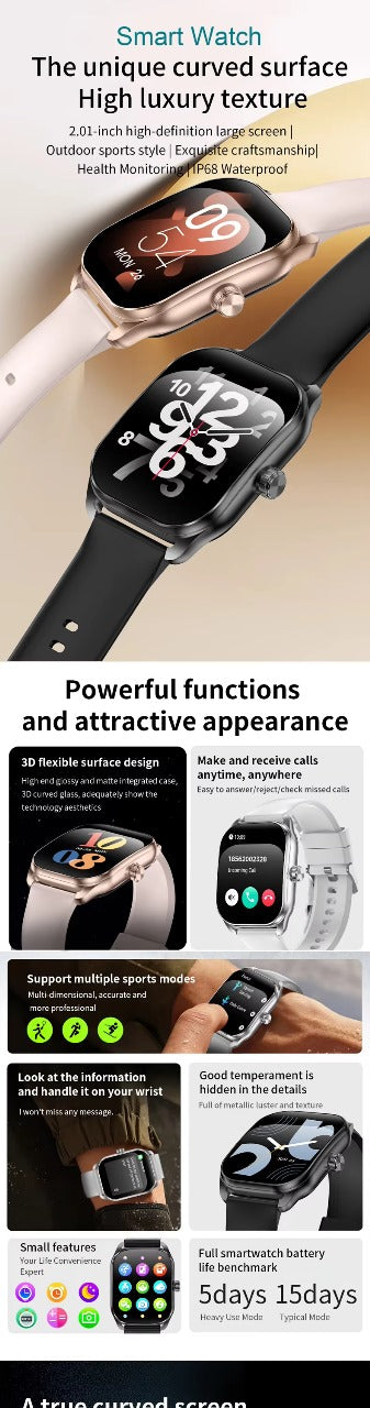 Smartwatch JX629 with 2.01" Curved Display – Feature-Packed, and Stylish - Veritas Electronics Kenya