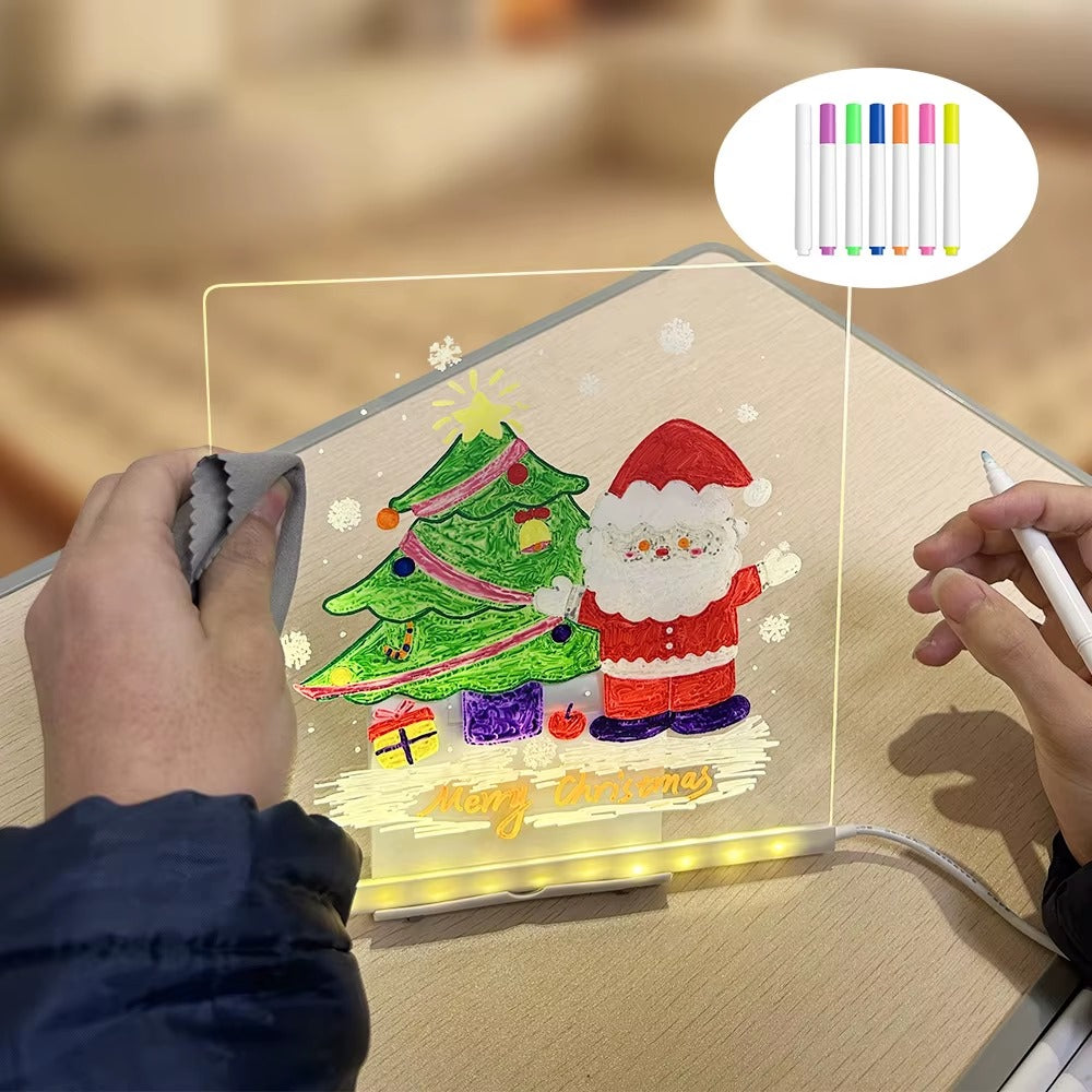 Kids LED Luminous Blackboard Drawing – With 7 Colorful Markers for Office, School & Home - Veritas Electronics Kenya