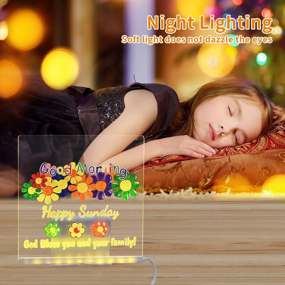 Kids LED Luminous Blackboard Drawing – With 7 Colorful Markers for Office, School & Home - Veritas Electronics Kenya