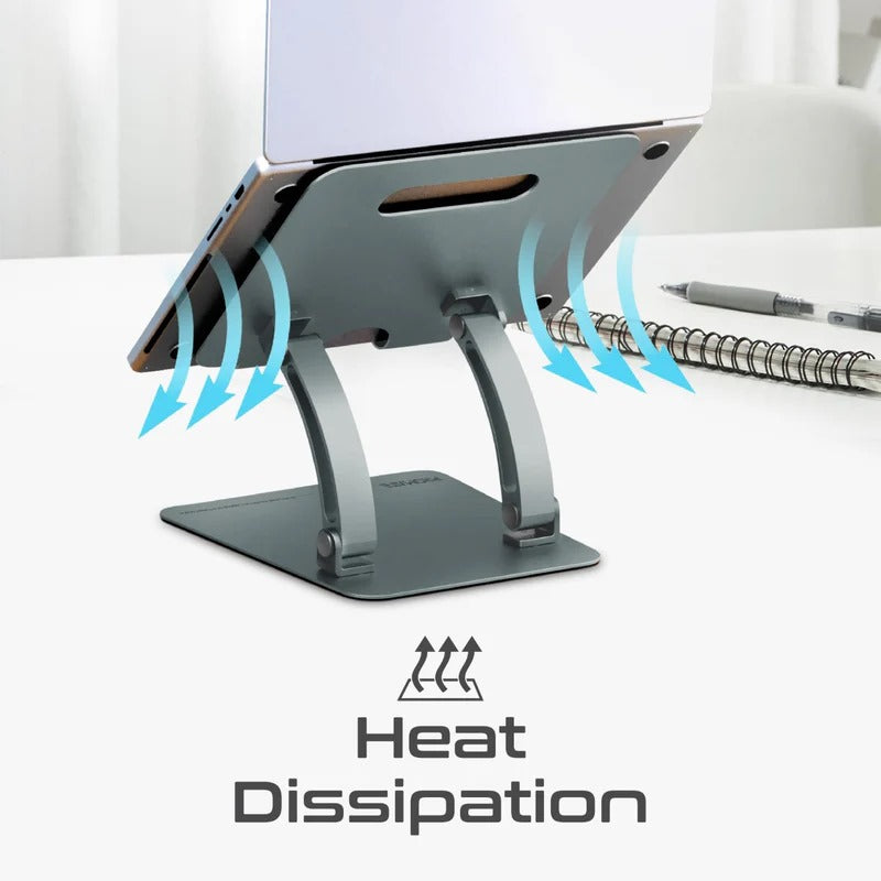 Laptop Stand: DESKMATE-7 Promate Ergonomic Multi-Level Aluminum Laptop Stand