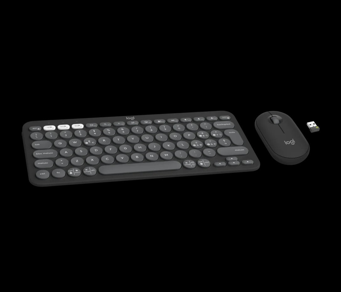 Logitech Pebble 2 Bluetooth Keyboard & Mouse Combo - Tonal Graphite | Sleek & Silent Productivity Set - Veritas Electronics Kenya