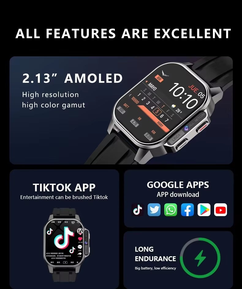 Netcom 4G Smartwatch 2.13inch AMOLED Camera WIFI GPS - Veritas Electronics Kenya