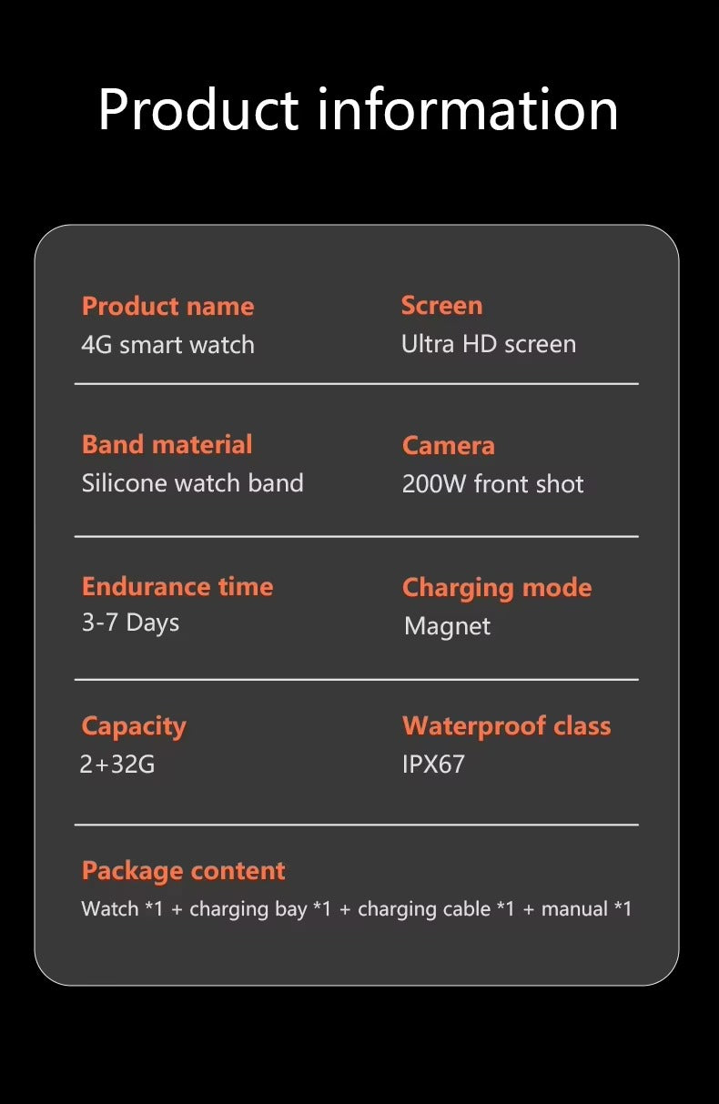 Netcom 4G Smartwatch 2.13inch AMOLED Camera WIFI GPS - Veritas Electronics Kenya