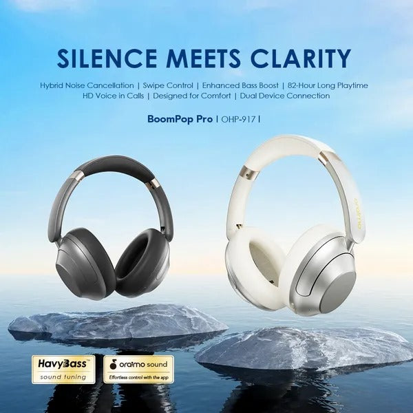 Oraimo BoomPop PRO OHP-917 Hybrid ANC Headphones | 82H Playtime | Swipe Control | Over-Ear - Veritas Electronics Kenya