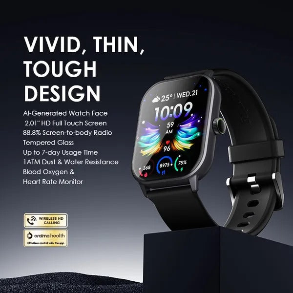 Oraimo Watch 5 OSW-805 Nairobi Kenya - 2.01" HD Display, 10-Day Battery | Best Price - Veritas Electronics Kenya