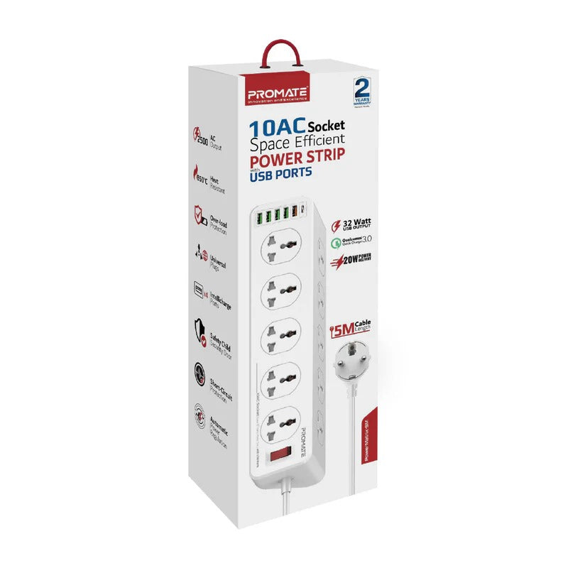 Promate 10AC Socket Power Strip