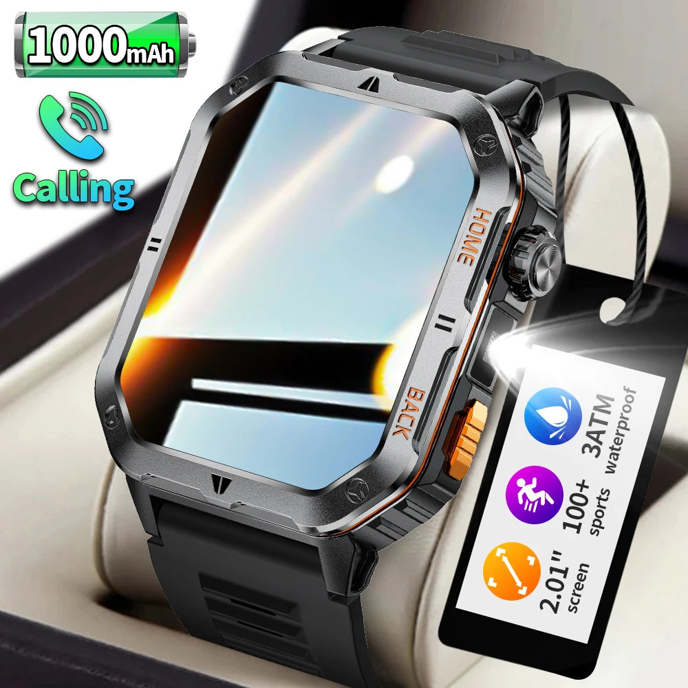 LIGE Men's Smart Watch 2.01" HD | 1000mAh Battery | 3ATM Waterproof - Veritas Electronics Kenya