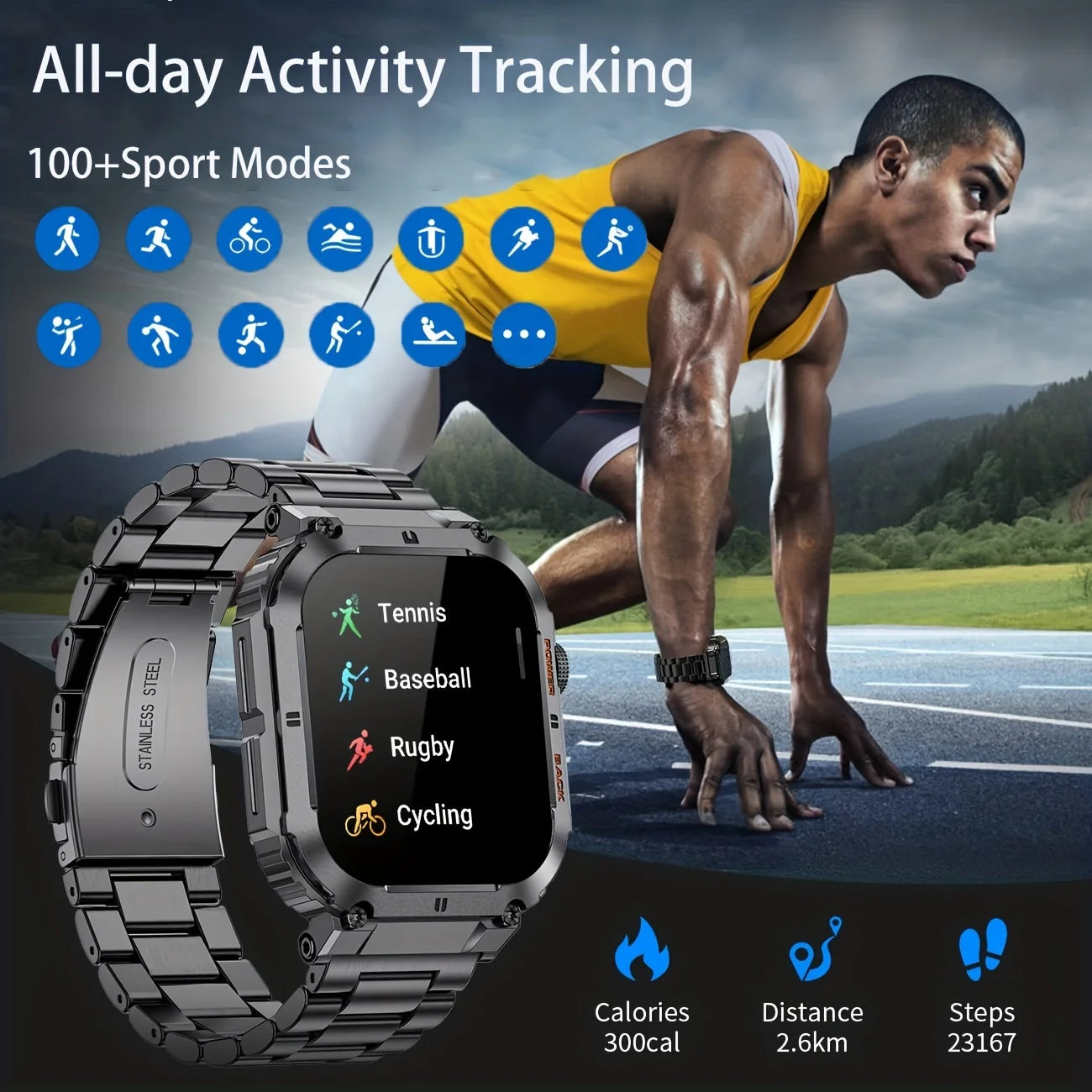 LIGE Men’s Outdoor Smartwatch – 1.96" AMOLED, Bluetooth Call - Veritas Electronics Kenya