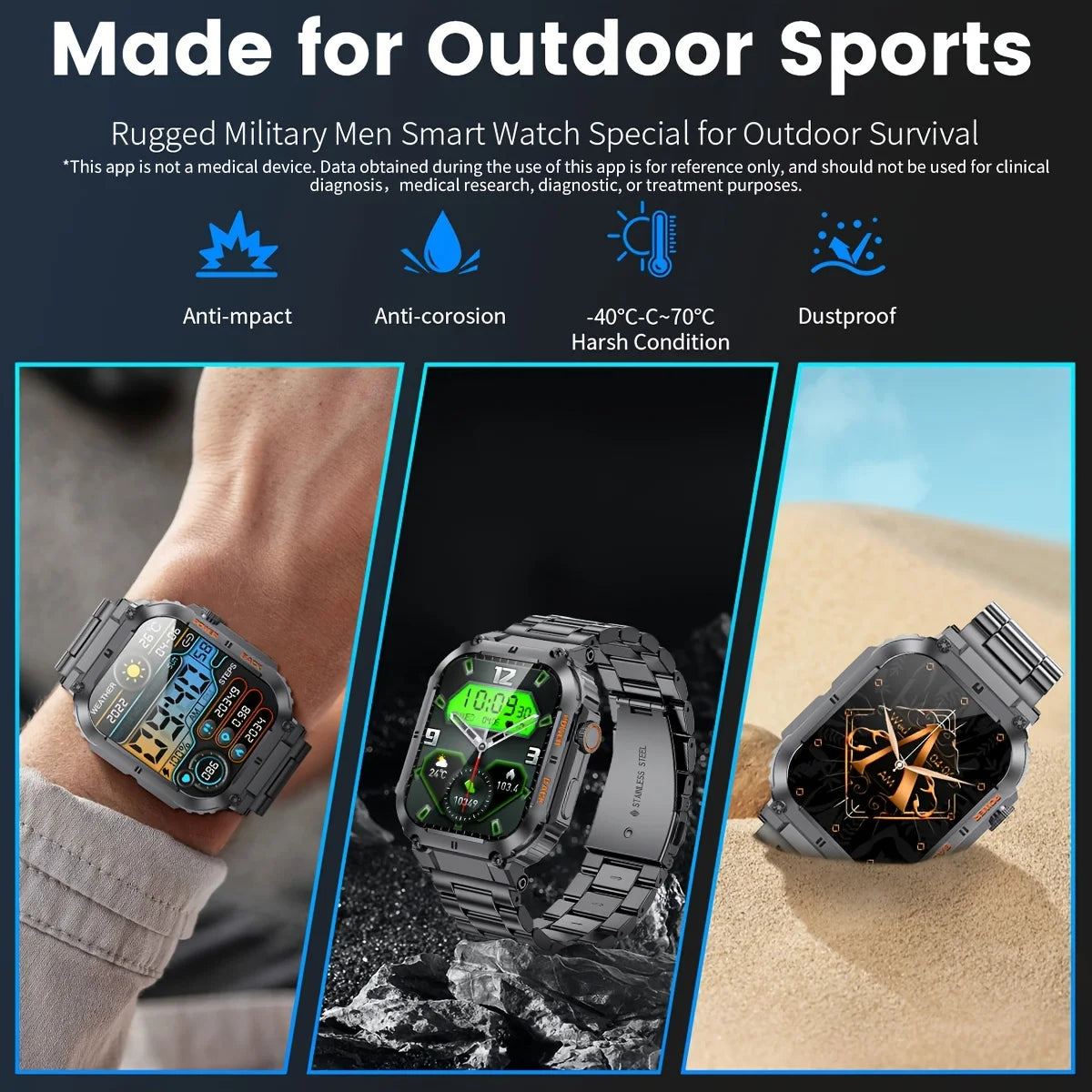 LIGE Men’s Outdoor Smartwatch – 1.96" AMOLED, Bluetooth Call - Veritas Electronics Kenya