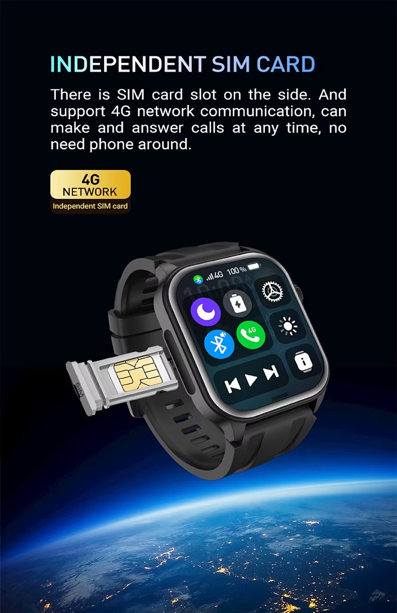 CW01 4G Smart Watch with SIM Card Slot – 1.95” AMOLED, IP67 Waterproof, Wireless Charging, 5-Day Battery - Veritas Electronics Kenya