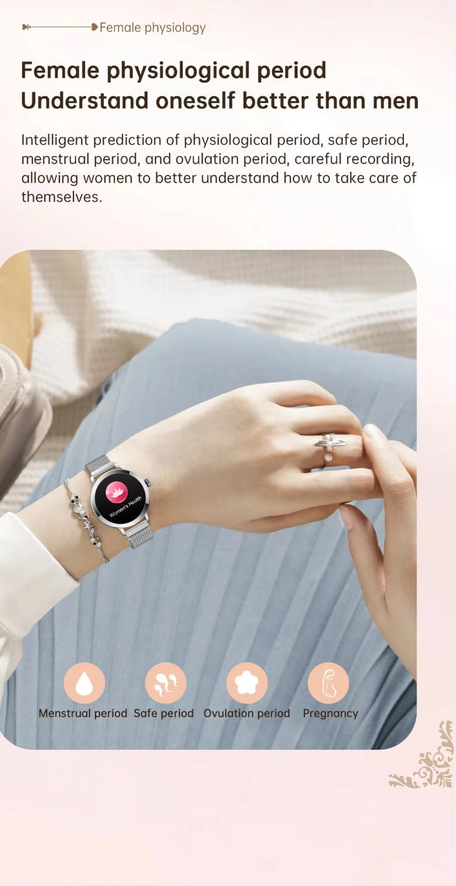 SV05 AMOLED High Quality Round Dial Gold Smartwatch for Women