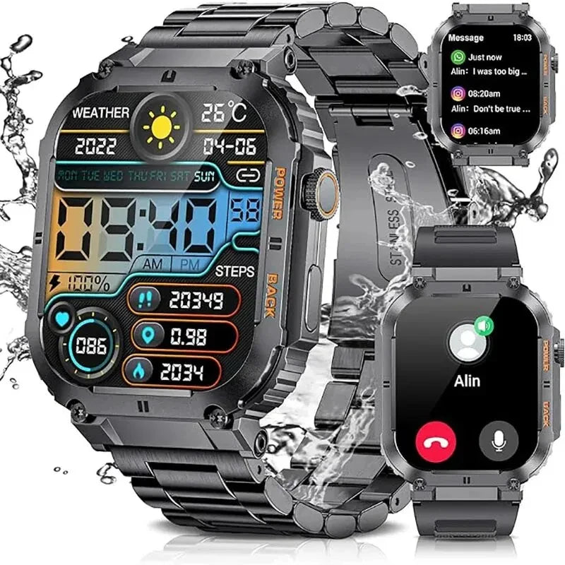 LIGE Men’s Outdoor Smartwatch – 1.96" AMOLED, Bluetooth Call - Veritas Electronics Kenya
