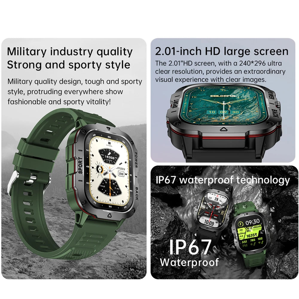 COTAUL KM01 Outdoors Sports Smart Watch 1.96 Full Touch Screen, Fitness Tracker, Bluetooth Call - Veritas Electronics Kenya