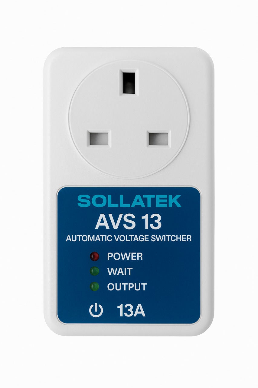 Sollatek AVS13 Power Surge Protector– 13 Amp Automatic Over‑ & Under‑Voltage Protection Device