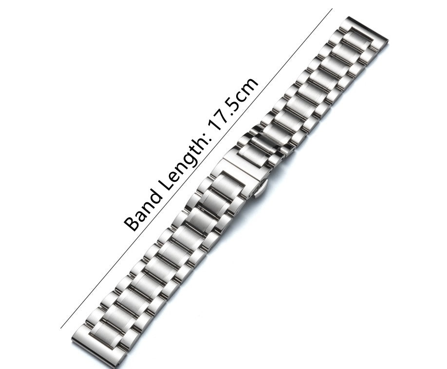 Stainless Steel Three Bead Watch Band – 20mm, 22mm Classic Watch Strap in Kenya - Veritas Electronics Kenya
