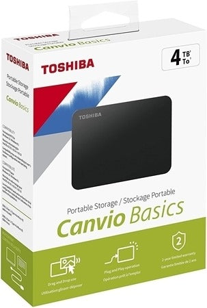 Toshiba Canvio Basics 4TB 2.5" External Hard Drive USB 3.2  Black