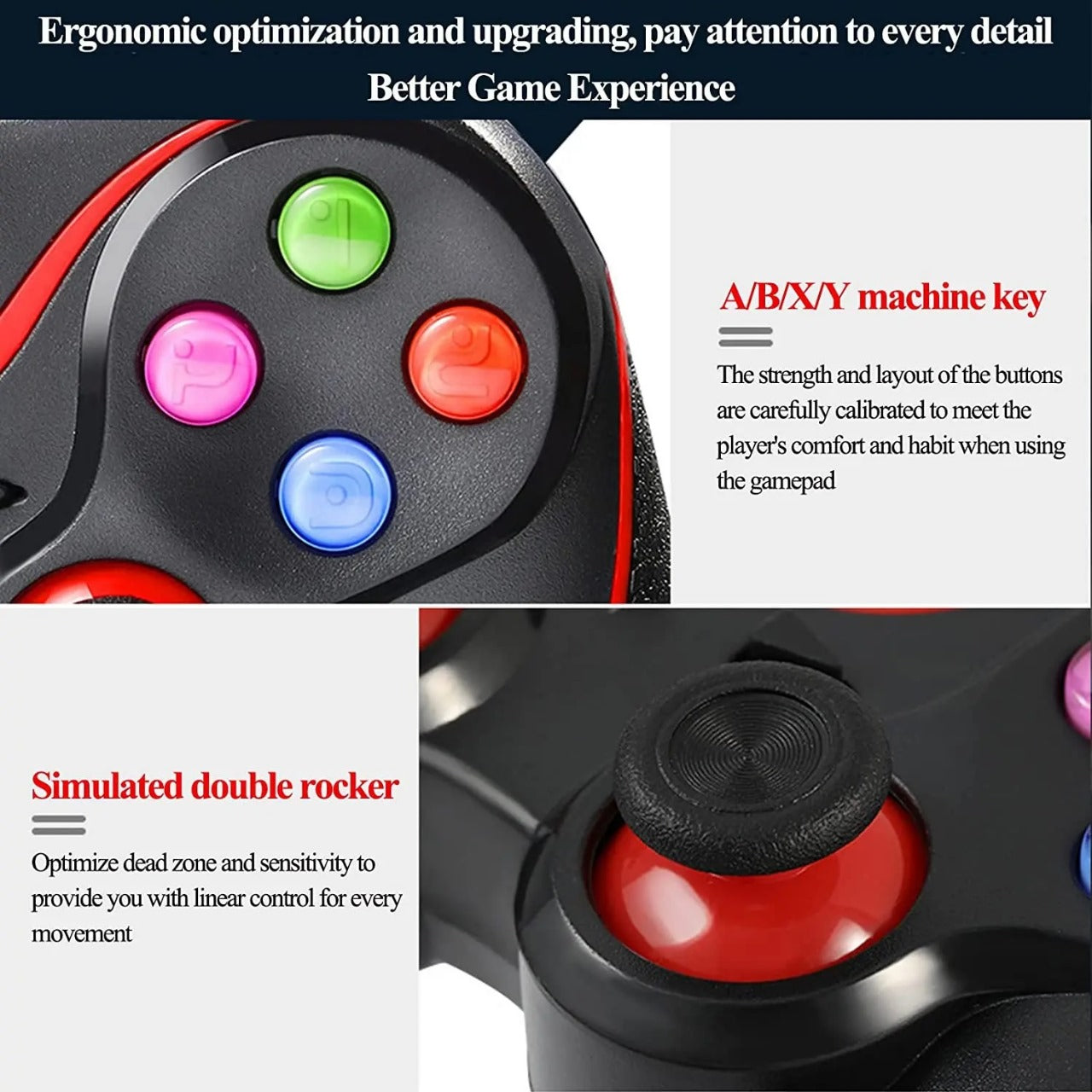 V8 Wireless Game Controller Joystick Gamepad with Phone Holder – Compatible with Android, iOS, Smart TV, PS3 & PC