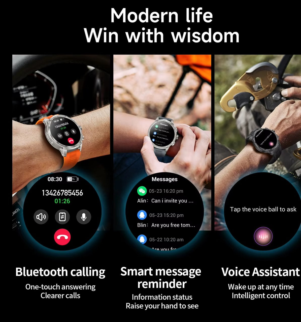 V99 Outdoor Sports Smart Watch 1.85" | 710mAh Battery, Health Monitoring, BT Call & Flashlight