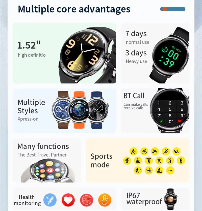 Z93Pro Round Smart Watch β AMOLED Display, Bluetooth Calling, Fitness Tracker, Heart Rate Monitor - Veritas Electronics Kenya
