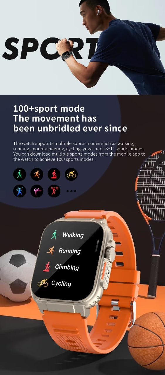 A70 1.96” Music-Themed Smart Watch – Bluetooth Calling, Local Music, 600mAh Battery, 100+ Sports Modes (2024 Edition) - Veritas Electronics Kenya