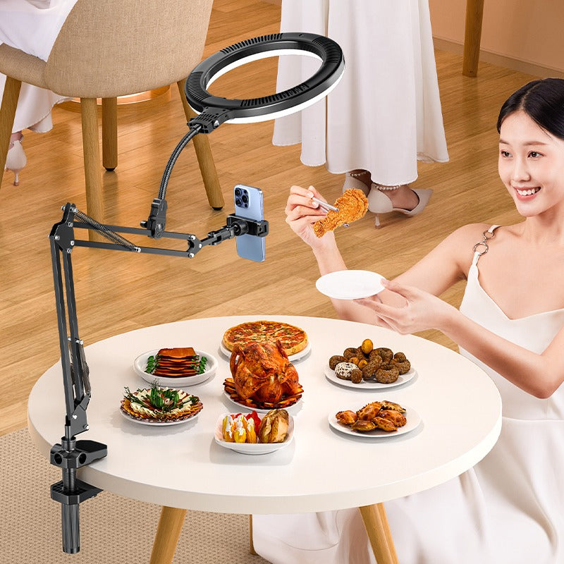 10-Inch LED Circle Selfie Ring Light – Adjustable Angle Stand for Perfect Lighting Anywhere