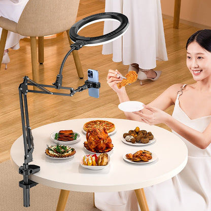 10-Inch LED Circle Selfie Ring Light – Adjustable Angle Stand for Perfect Lighting Anywhere