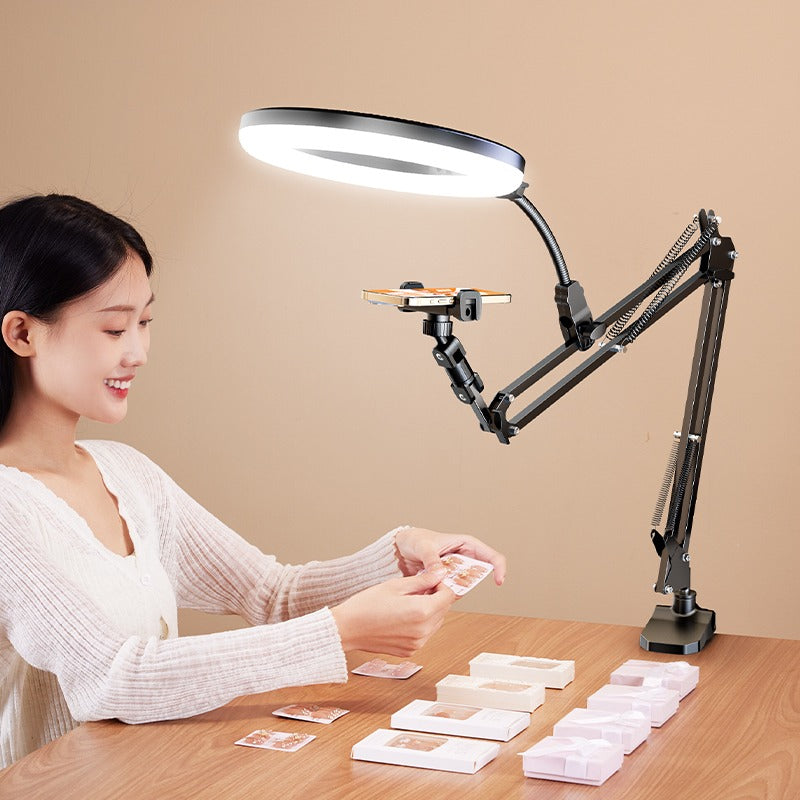 10-Inch LED Circle Selfie Ring Light – Adjustable Angle Stand for Perfect Lighting Anywhere