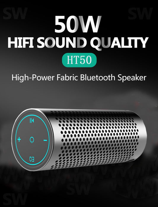 40W Metal Portable TWS DSP Bluetooth Speaker — Waterproof Outdoor Wireless Subwoofer with HD Mic