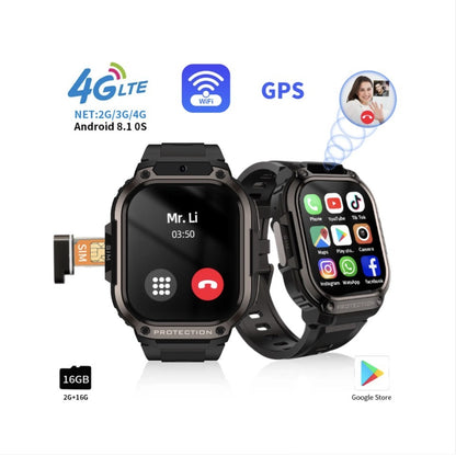 DM63 4G LTE SIM Smart Watch with HD Camera, AMOLED Display, 2GB RAM, 16GB Storage, App Download & 1000mAh Battery