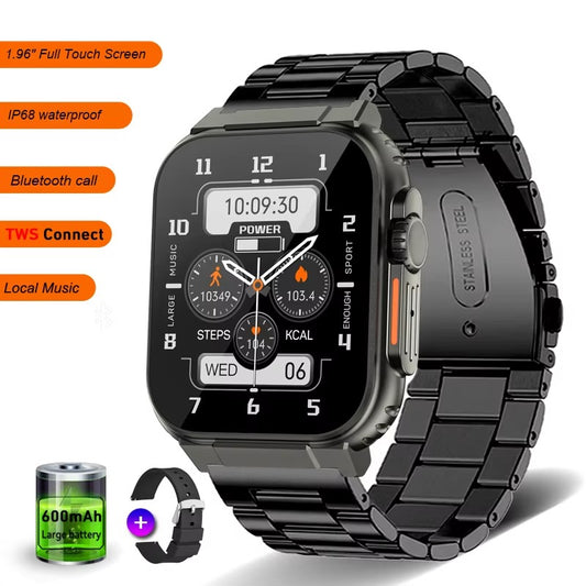 A70 2024 Music-Themed Smart Watch – 1.96” display, Bluetooth calling, local music playback, 600mAh battery, 100+ sports modes