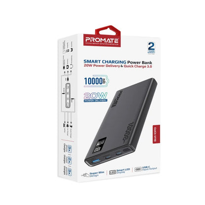 Power Bank 10000 mAh Ultra-Slim in Nairobi Kenya | Promate Super Slim 10000mAh Fast Charging Power Bank with Dual USB-C & QC 3.0 - Veritas Electronics Kenya