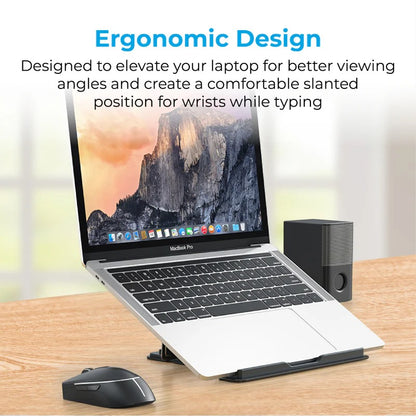 Laptop Stand in Nairobi Kenya | Promate Ergonomic Multi-Level Aluminum Laptop Stand – Adjustable Height, Foldable & Lightweight – Fits 10" to 17" Laptops - Veritas Electronics Kenya