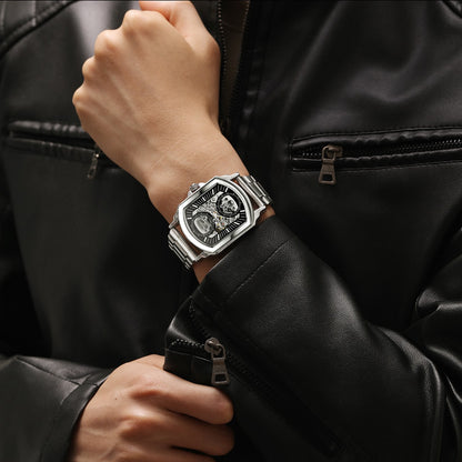 Mechanical Skeleton Automatic Watch – Men's Luxury Self-Winding Transparent Dial Timepiece - Veritas Electronics Kenya