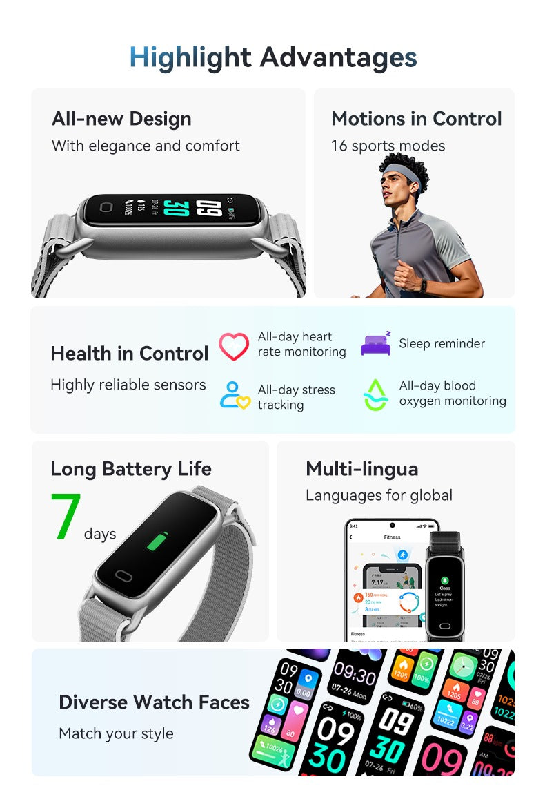 GTL1 Sports Bracelet Watch – TFT Smart Bracelet for Heart Rate Monitoring