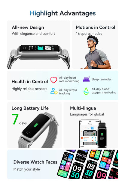 GTL1 Sports Bracelet Watch – TFT Smart Bracelet for Heart Rate Monitoring