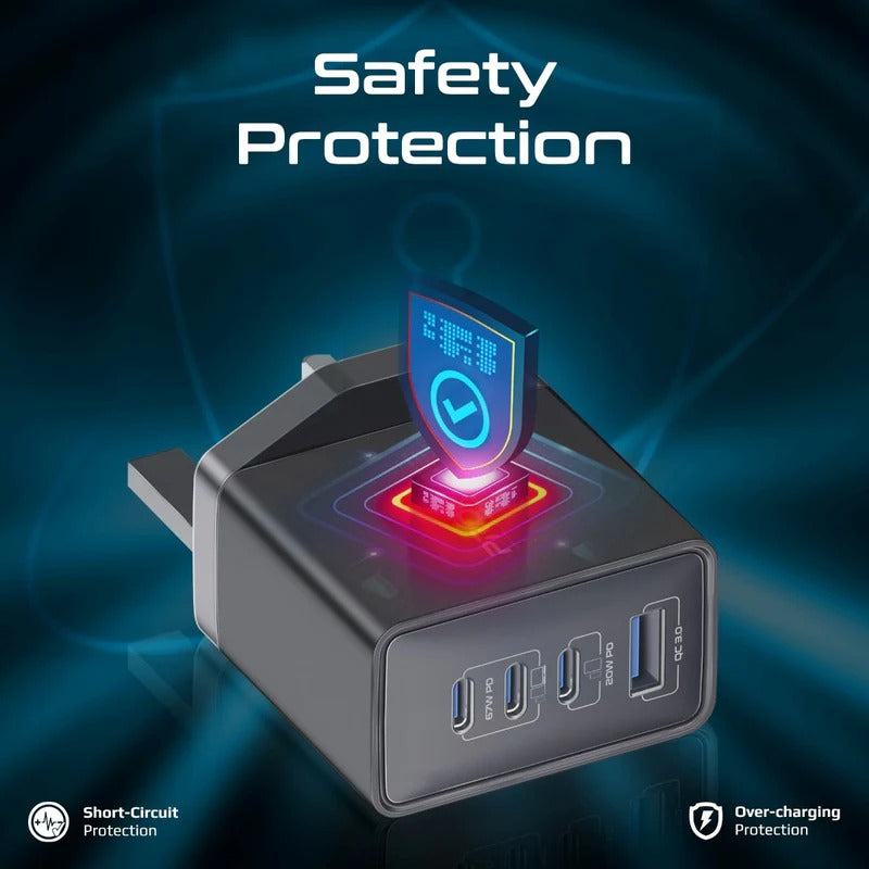 Promate GaNPort4-67PD – GaN USB-C Charger 67W Fast Charging