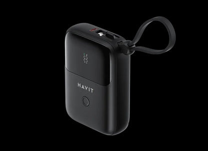 Power Bank 10000 mAh in Nairobi | Havit PB5215 10,000mAh 20W Mini Power Bank – Dual Built-in Cables - Veritas Electronics Kenya