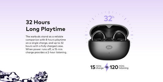 Itel Budsfit 5 – True Wireless Earbuds with Deep Bass, Long Battery & Stylish Comfort 