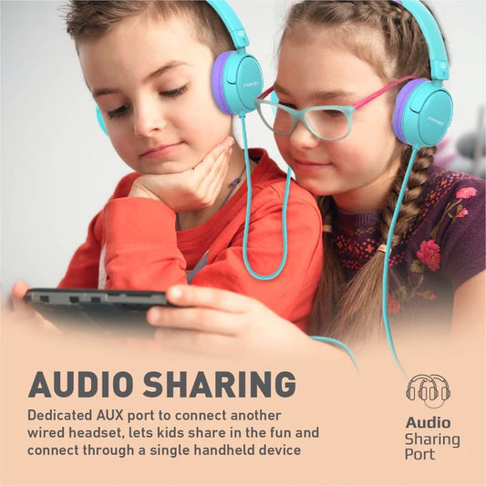 Promate JEWEL AQUA/BUBBLEGUM KidSafe Wired Headset | HD Stereo Sound - Veritas Electronics Kenya